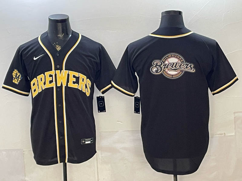 men 2026 Milwaukee Brewers blank black Game Nike MLB Jersey 064725